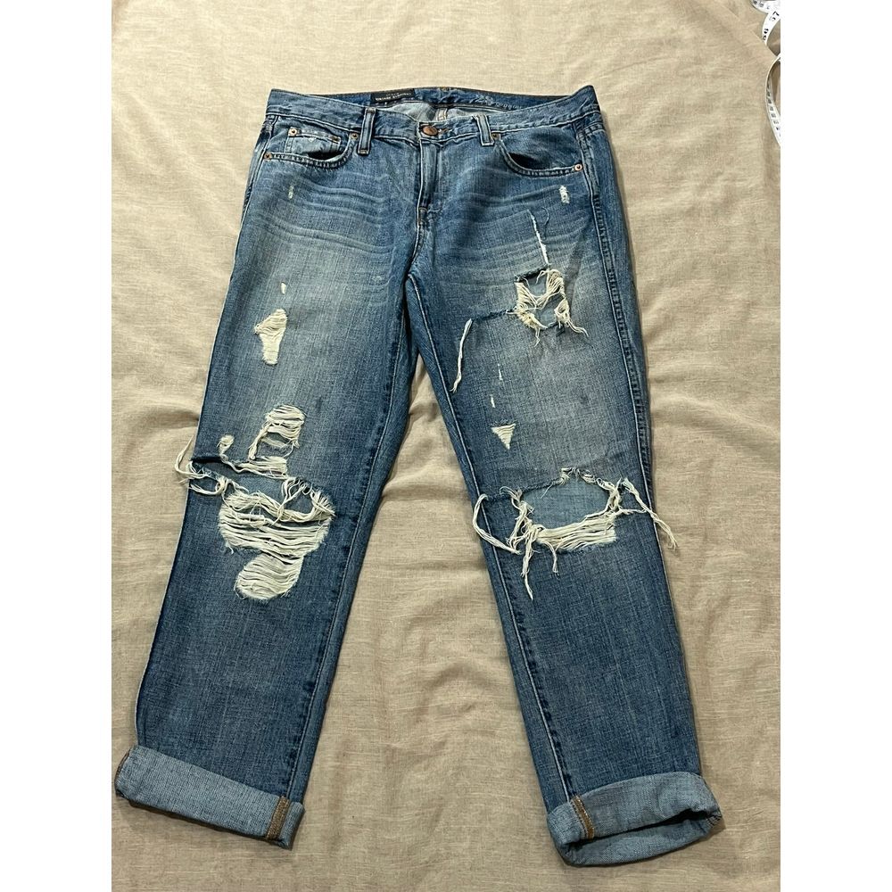 J. Crew Vintage Straight Distressed Blue Jeans, Size 28, Style 16006